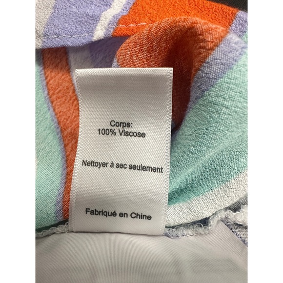 ASTR the Label Overlay Wrap Skirt - Stripes‎ - Multi/Pop Orange Stripe Sz Small - Picture 7 of 8